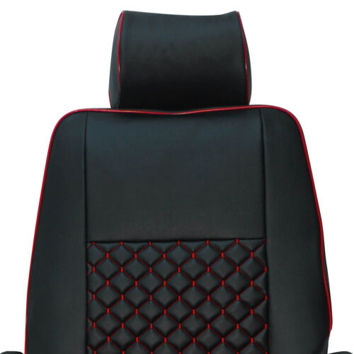 Sitzbezüge Schonbezüge für Renault Trafic 2014-2024 Kunstleder Schwarz Rot 1tlg