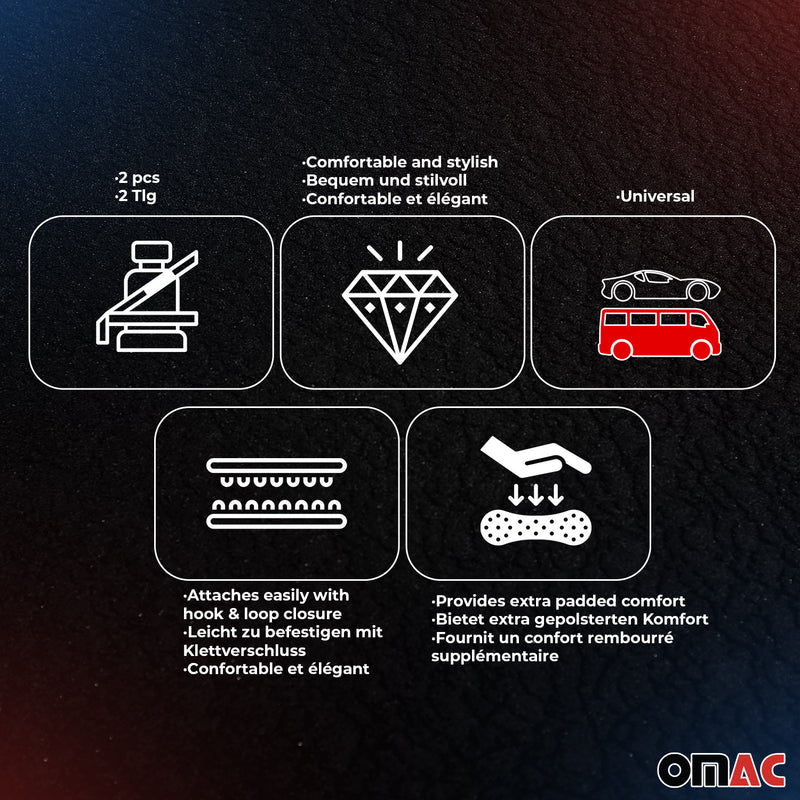 SPARCO Gurtschoner Gurtpolster Sicherheitsgurt Gurtschutz Autogurt Grau 2x