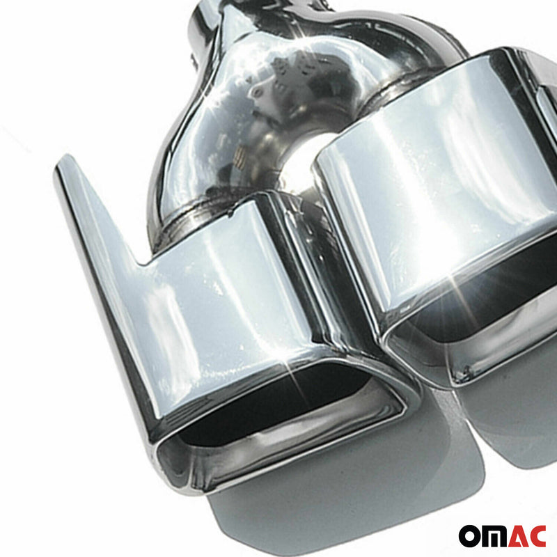 Auspuffblende Endrohr für Mercedes GLE 2015-2018 Doppel Edelstahl Chrom 2tlg