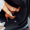 OMAC rubber floor mats for Hyundai Santa Fe 2018-2024 premium rubber black 3 pieces