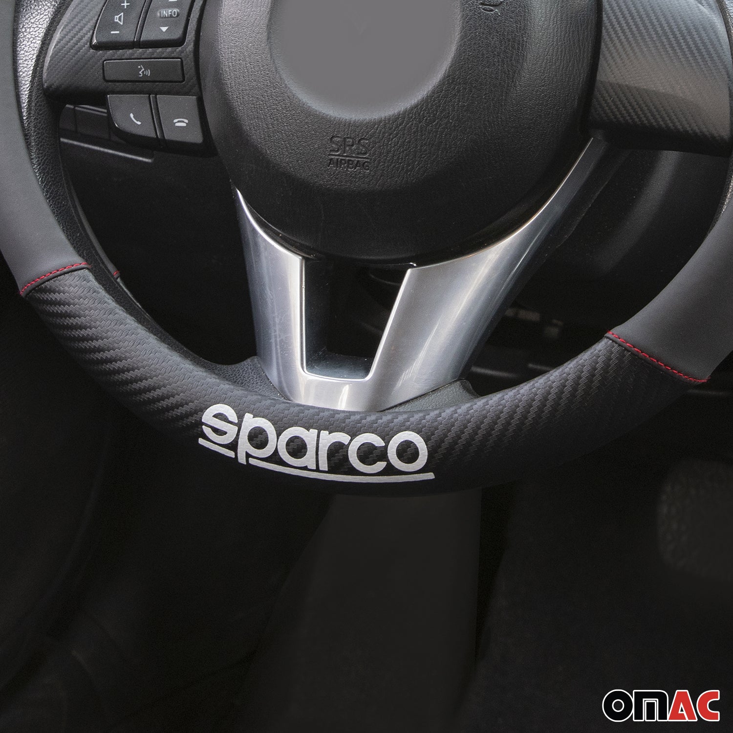 SPARCO Lenkradbezüge Lenkradschoner Lenkradschutz Lenkradhülle Schwarz Rot Gummi