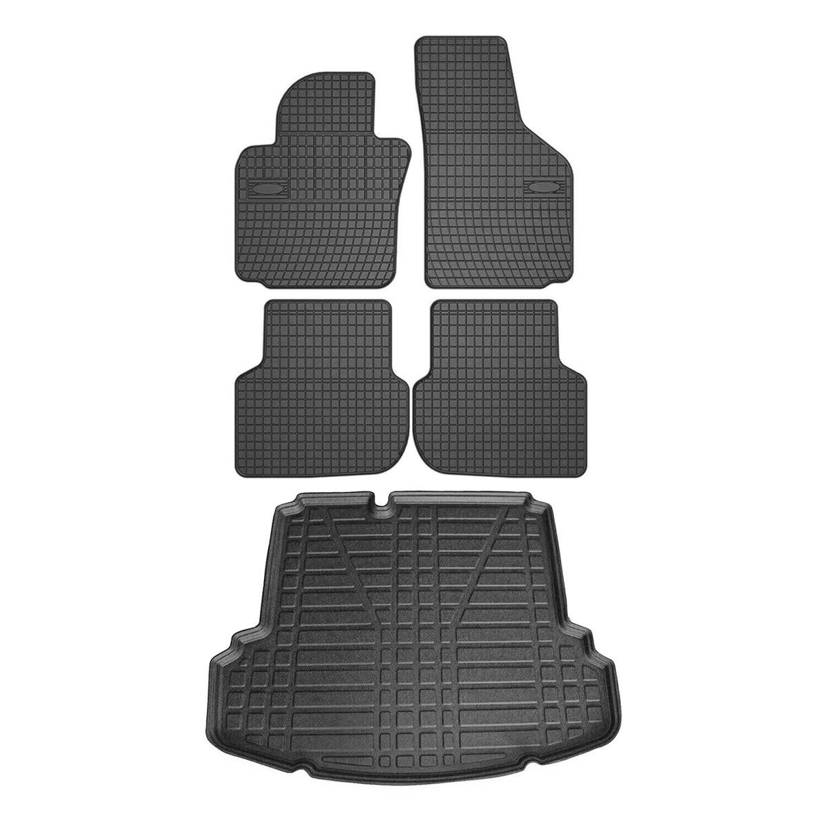 Fußmatten & Kofferraumwanne Set für VW Jetta Stufenheck 2011-2014 Gummi 5x