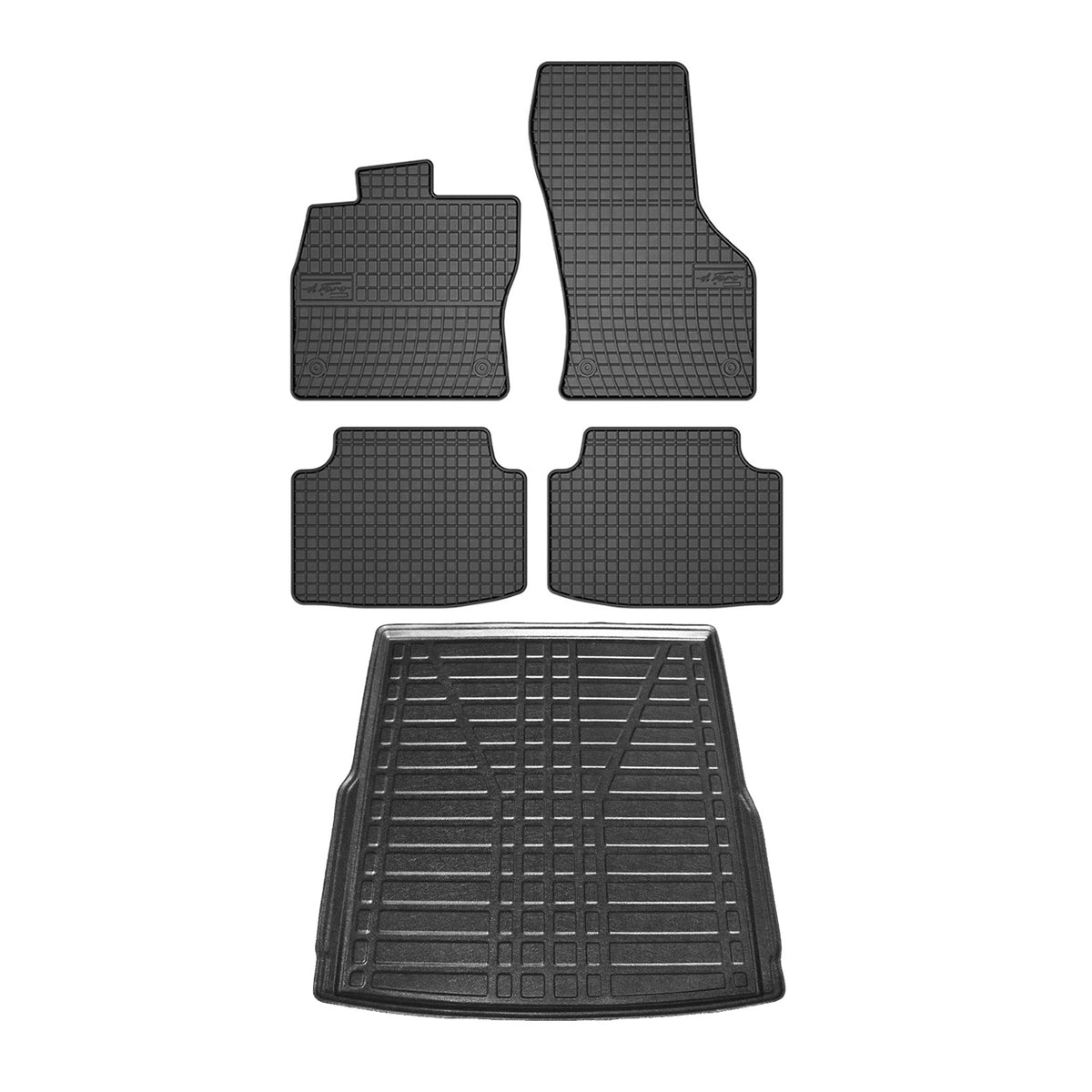 Fußmatten & Kofferraumwanne Set für VW Passat B8 Kombi 2015-2024 Gummi TPE 5x