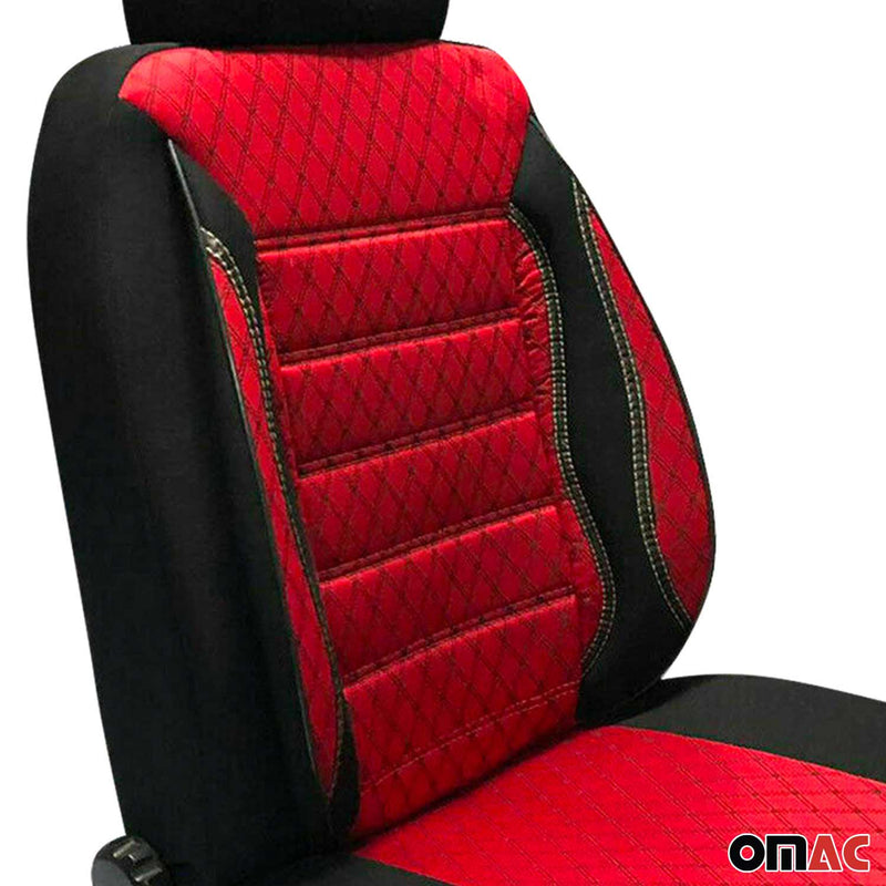 Sitzbezüge Schonbezüge für Ford Transit Custom 2012-2024 Schwarz Rot 2Sitz Vorne