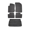 Floor mats & trunk liner set for Peugeot 208 2012-2024 rubber TPE black 5x