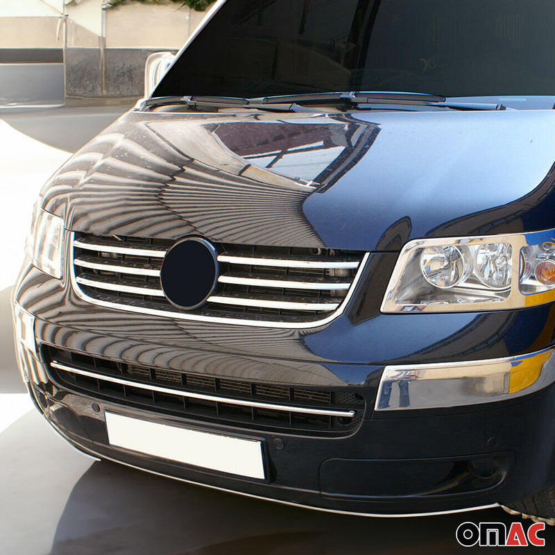 Kühlergrill Leisten Grillleisten für VW Caravelle T5 Multivan 2003-2010 Chrom 6x