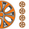 4x Radblenden Radkappen Radzierblenden für 14" Zoll Stahlfelgen Silber Orange