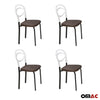 Dining room chairs kitchen chair brown white 4x chairs faux leather