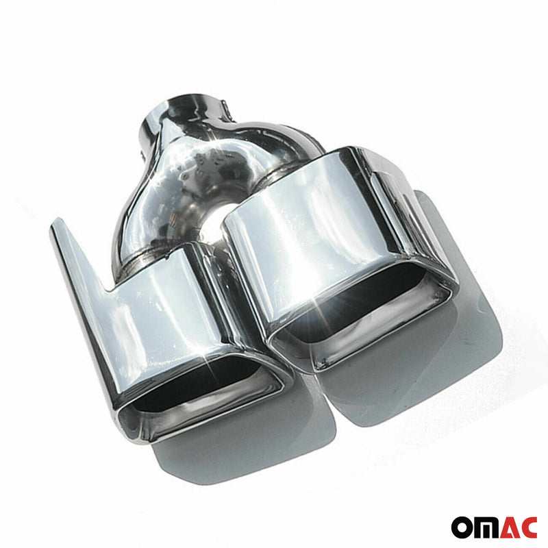 Auspuffblende Endrohr für Mercedes E Klasse 1995-2025 Doppel Stahl Chrom 2tlg