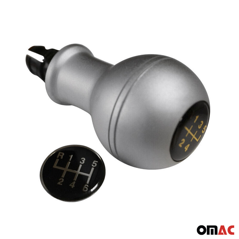 Schaltknauf Schaltknopf für VW Sharan 1995-2010 5-Gang Aluminium Silber