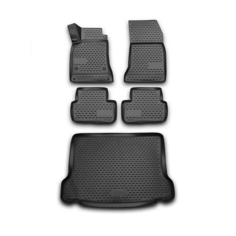 Fußmatten & Kofferraumwanne Set für Mercedes GLA X156 2013-2021 TPE Schwarz