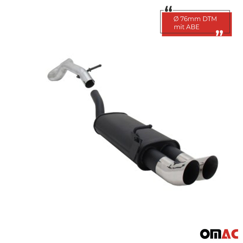 Novus Sportauspuff für Audi A3 Seat Leon VW Golf 4 New Beetle 2x76mm DTM mit ABE