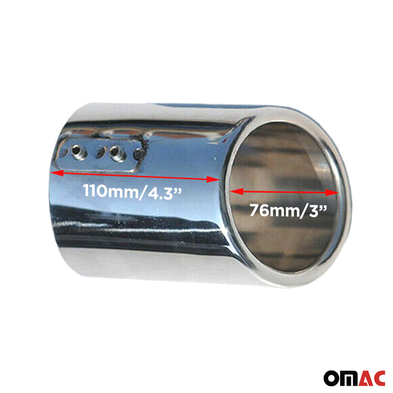 Auspuffblende Endrohr Endstückpuff Single Output Chrom Edelstahl 2 tlg 76 mm