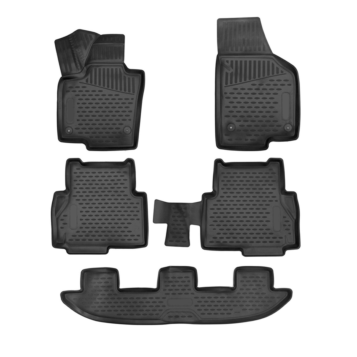 OMAC rubber mats floor mats for VW Sharan 2015-2024 TPE car mats black 5x