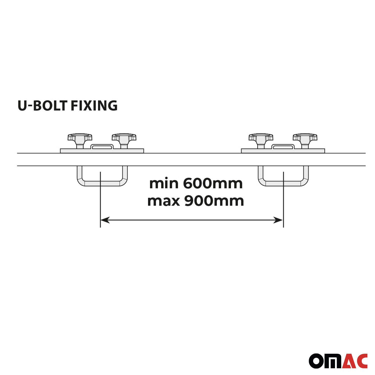 Menabo U-Befestigung Satz U-Bügel 80MM für Dachkoffer Dachbox