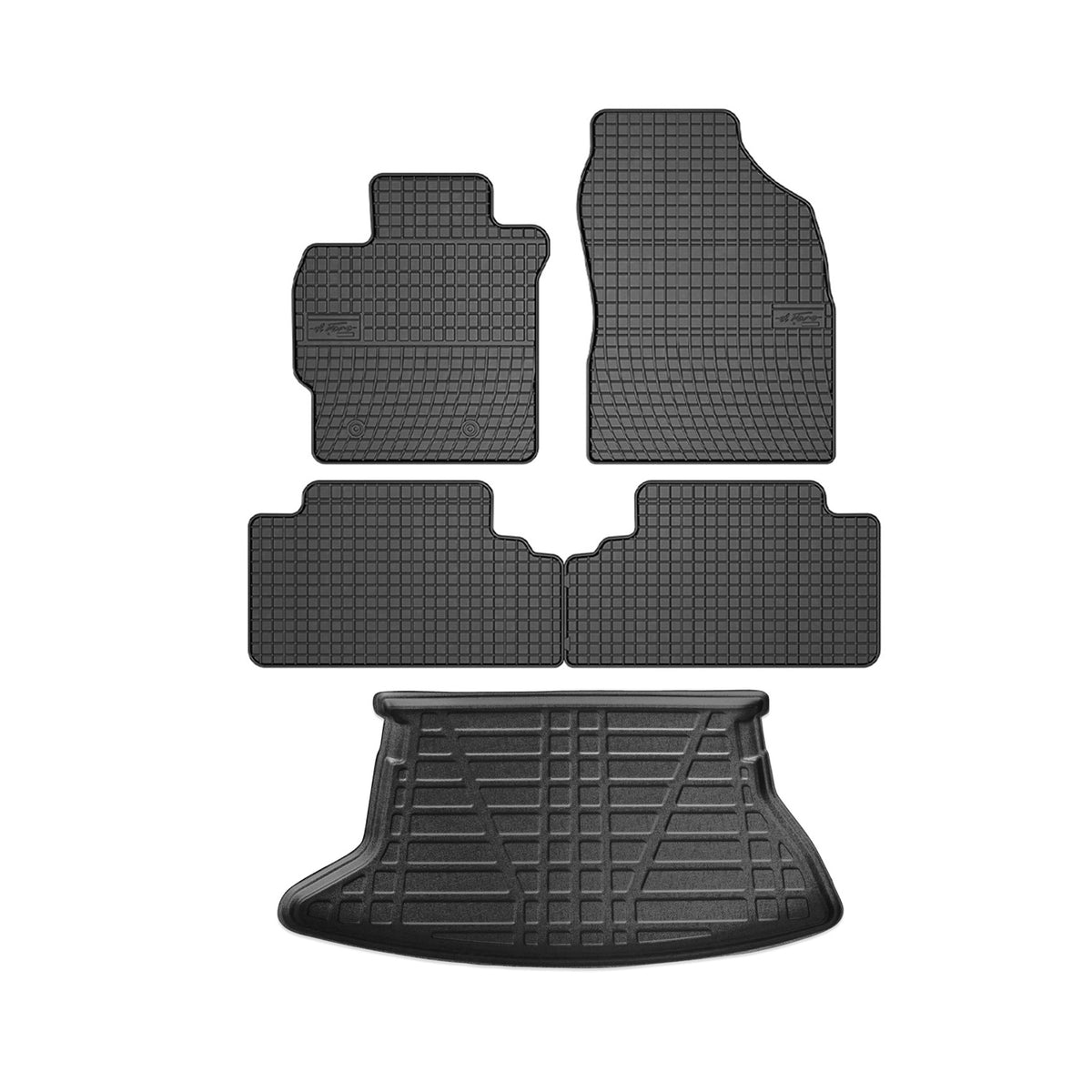 Fußmatten & Kofferraumwanne Set für Toyota Auris Schrägheck 2007-2012 Gummi 5x