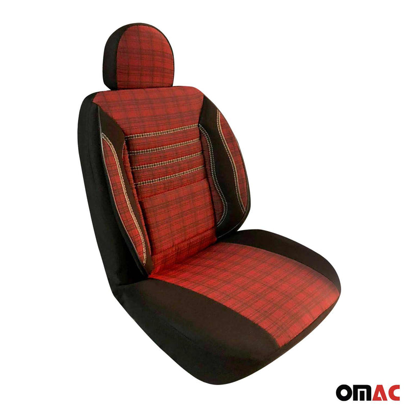 Schonbezüge Sitzbezüge für Citroen Jumper 2006-2024 Schwarz Rot 2Sitz Vorne Satz