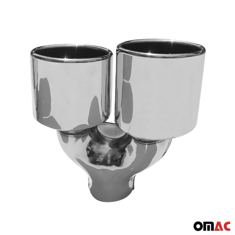 Auspuffblende Links Edelstahl Chrompuffanlage Endrohre Endstücke ø63 mm