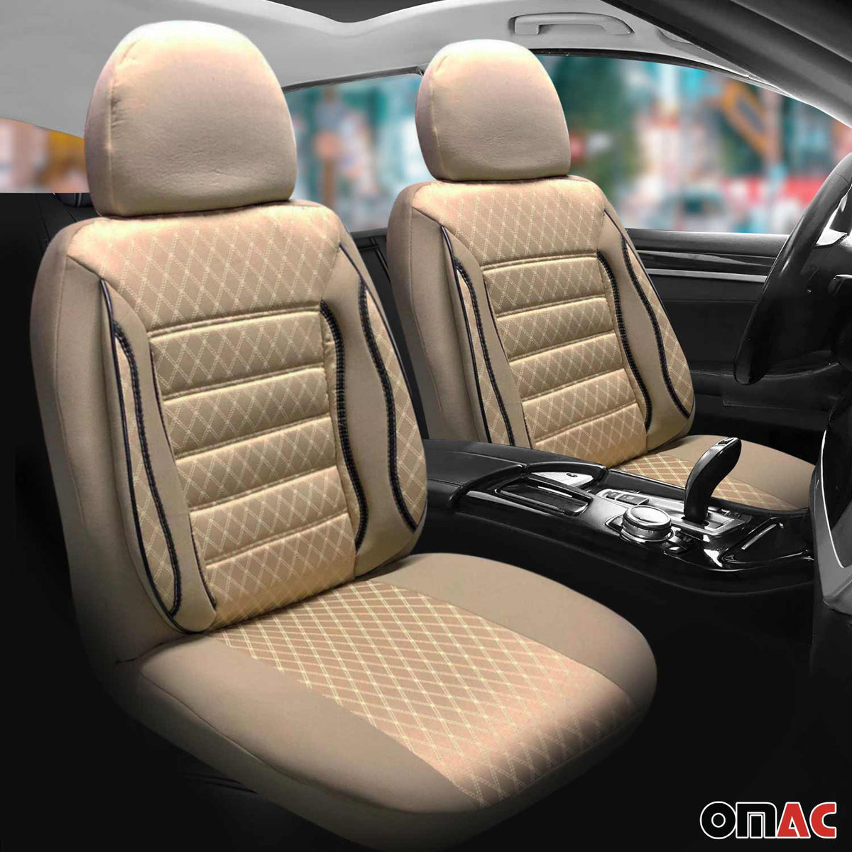 Seat covers protective covers for Jeep Cherokee Commander Compass Beige 2 seats front