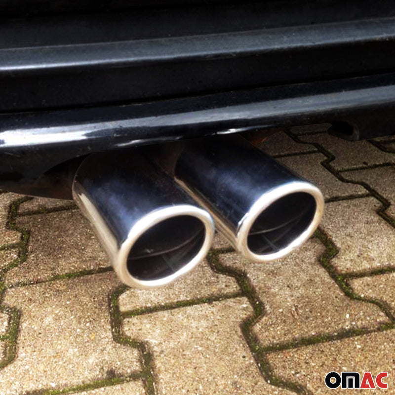 Auspuffblende Endrohr für BMW 1er 2er 3er Edelstahl Chrom 72mm 2tlg
