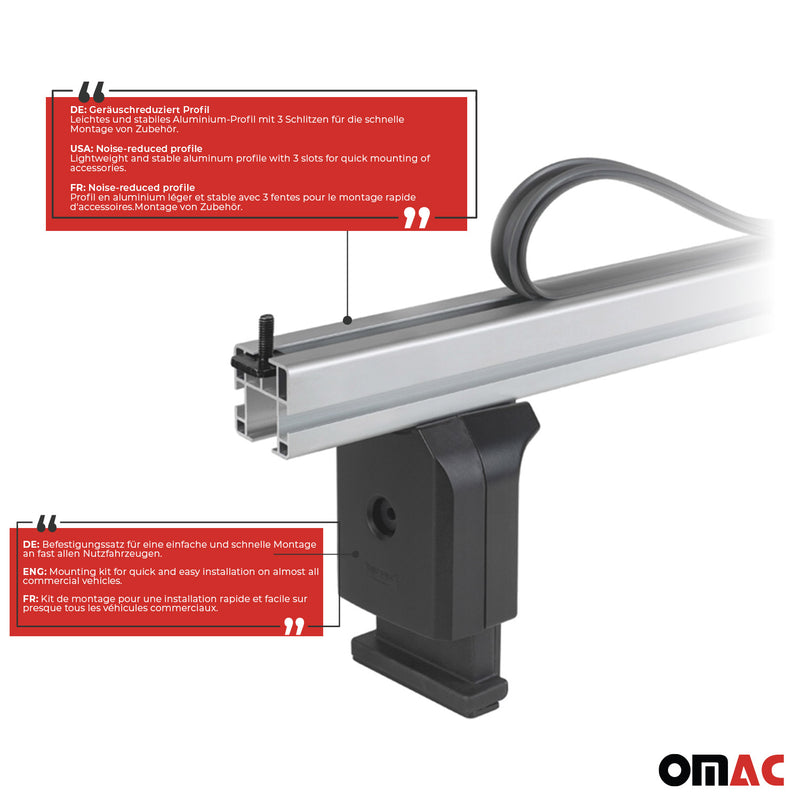 Menabo Dachträger Querträger für Nissan NV400 2010-2025 Grundträger Alu Grau 3x