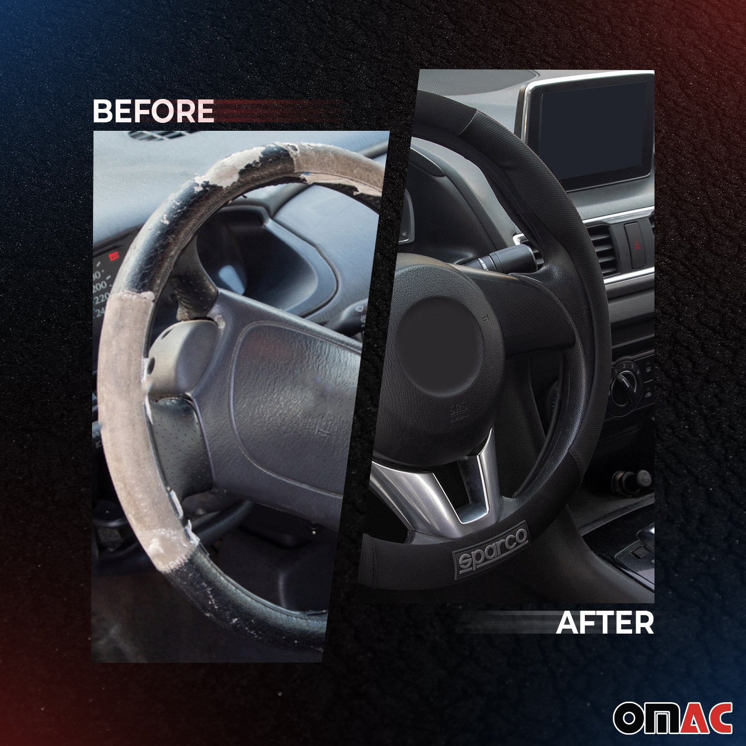 SPARCO Lenkradbezüge Lenkradschoner Lenkradschutz Schwarz Lenkradhülle Gummi