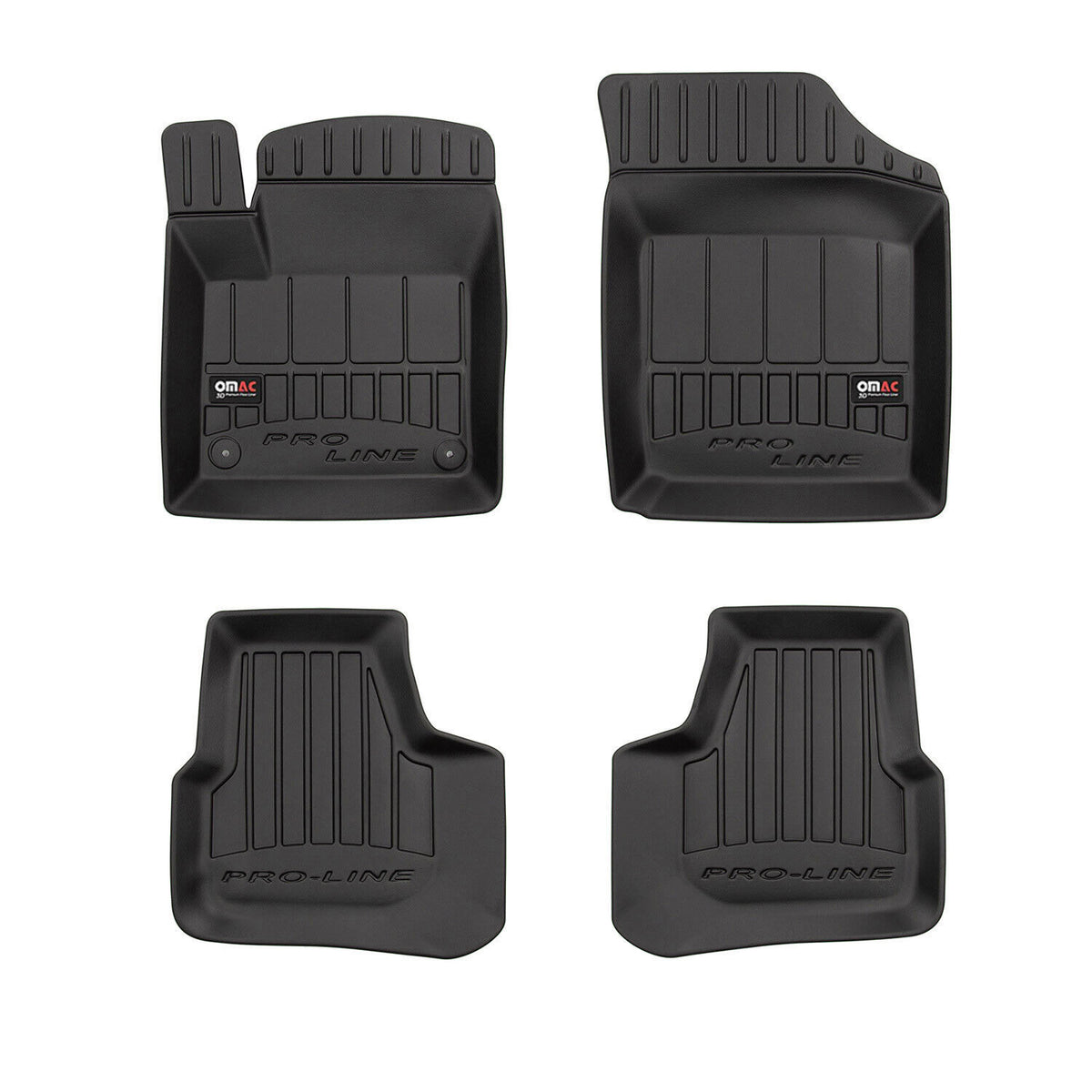 OMAC Gummi Fußmatten für Seat Mii 2011-2019 Premium TPE 3D Automatten Schwarz 4x
