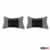 Pack of 2 Car Headrest Car Neck Pillow Textile & Leather Black Gray 8x30