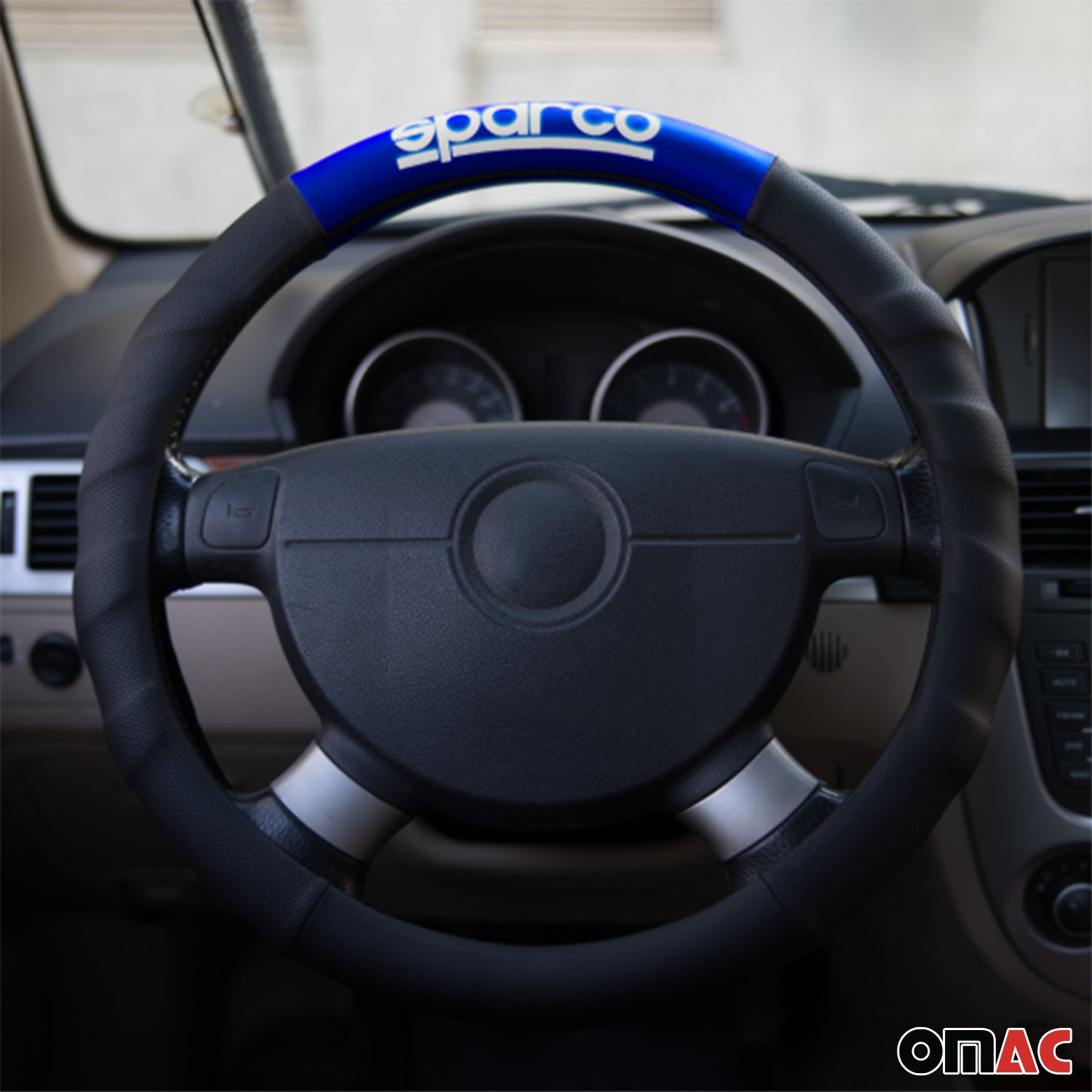 SPARCO Lenkradbezüge Schulterpolster Satz Universal Lenkradschutz Schwarz Blau