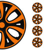 4x Radkappen Radzierblenden Radblenden 15" Zoll Stahlfelgen Schwarz Orange