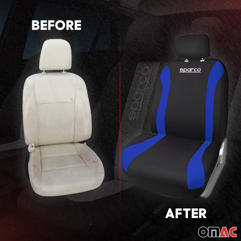 SPARCO Sitzbezüge Schonbezüge Autositzbezüge Universell Schwarz Blau 9 tlg Satz