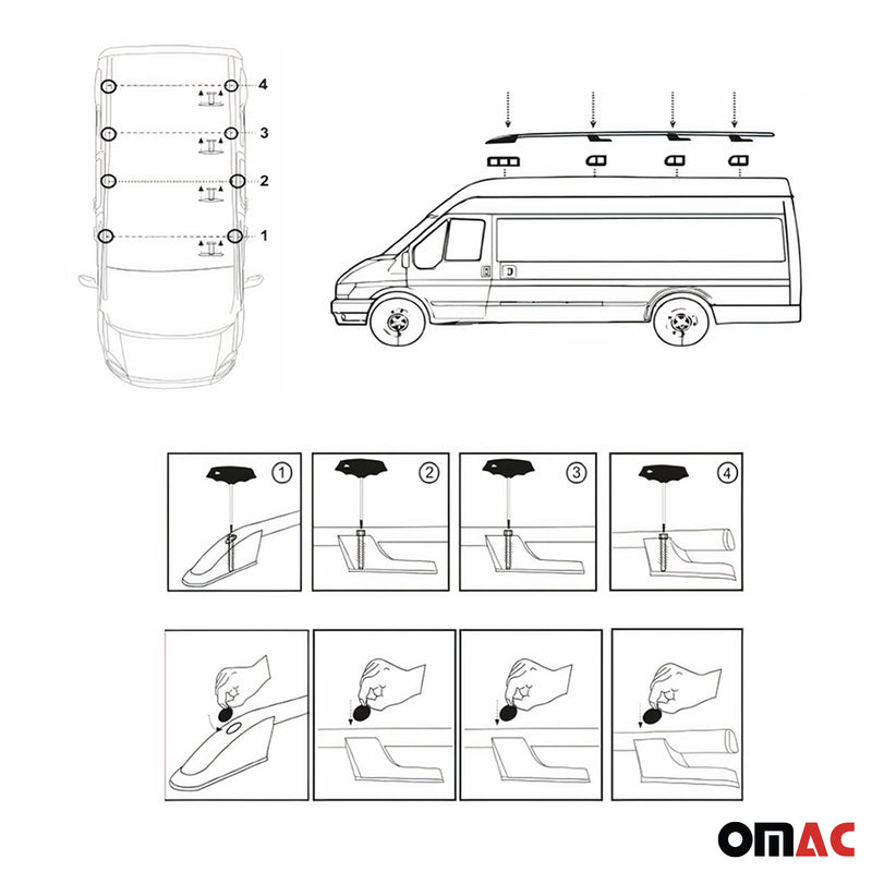 Alu Dachreling für Renault Trafic Opel Vivaro 2001-2014 L2 Langer TUV ABE