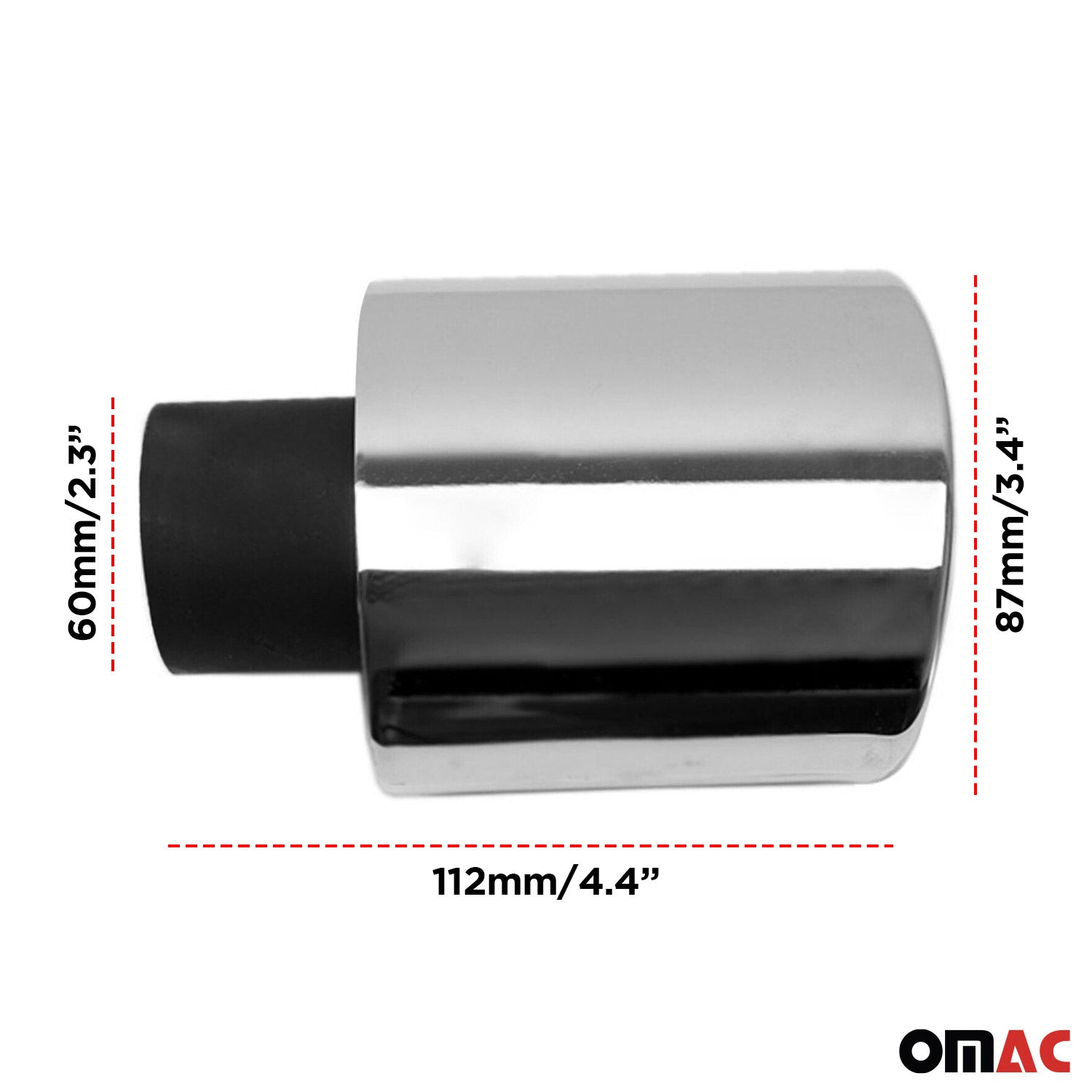 Chrom Auspuffblende Auspuff Endrohr Endstück Single Output Edelstahl 60 mm
