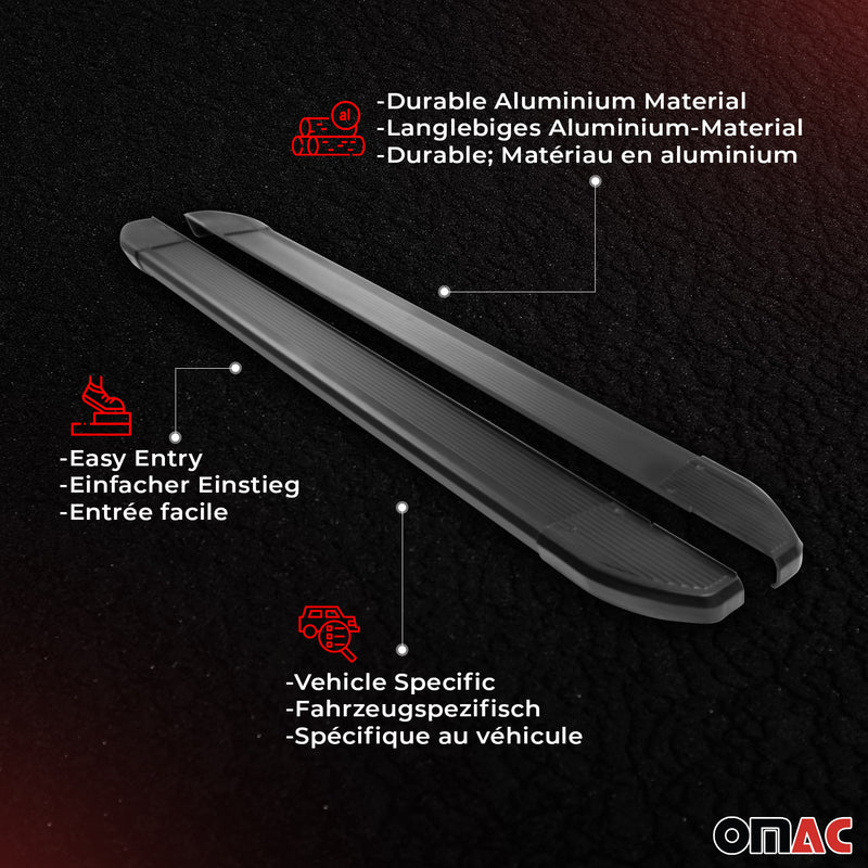 Aluminium Seitenschweller Trittbretter für VW Tiguan 2007-2016 Schwarz 2tlg