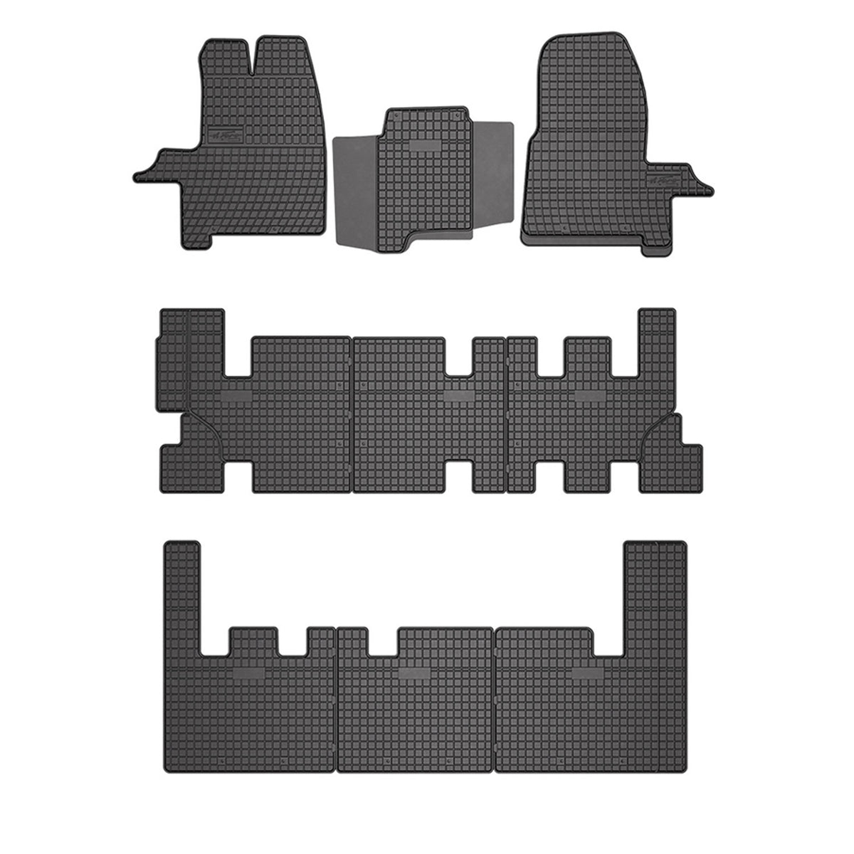 OMAC Gummi Fußmatten für Ford Transit Custom 2012-2021 Automatten Schwarz 9x