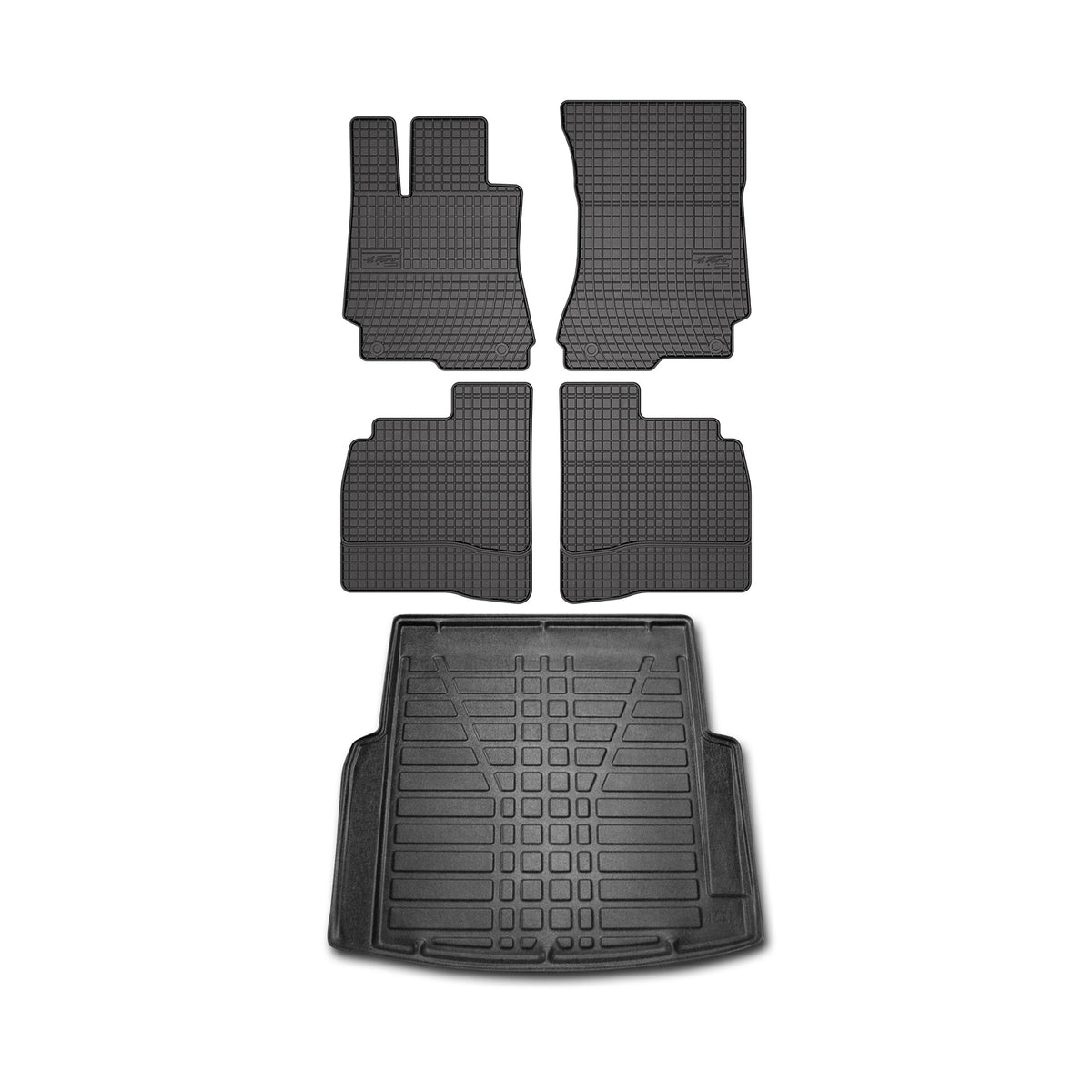 Fußmatten & Kofferraumwanne Set für Mercedes S Klasse W221 2005-2013 Gummi 5x