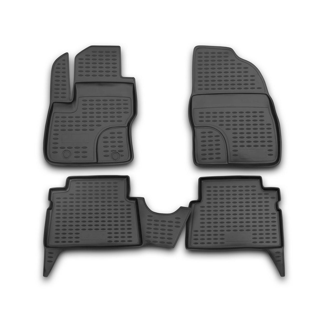 Fußmatten für Ford Kuga 2008-2013 Passform Hoher Rand Gummimatten Schwarz