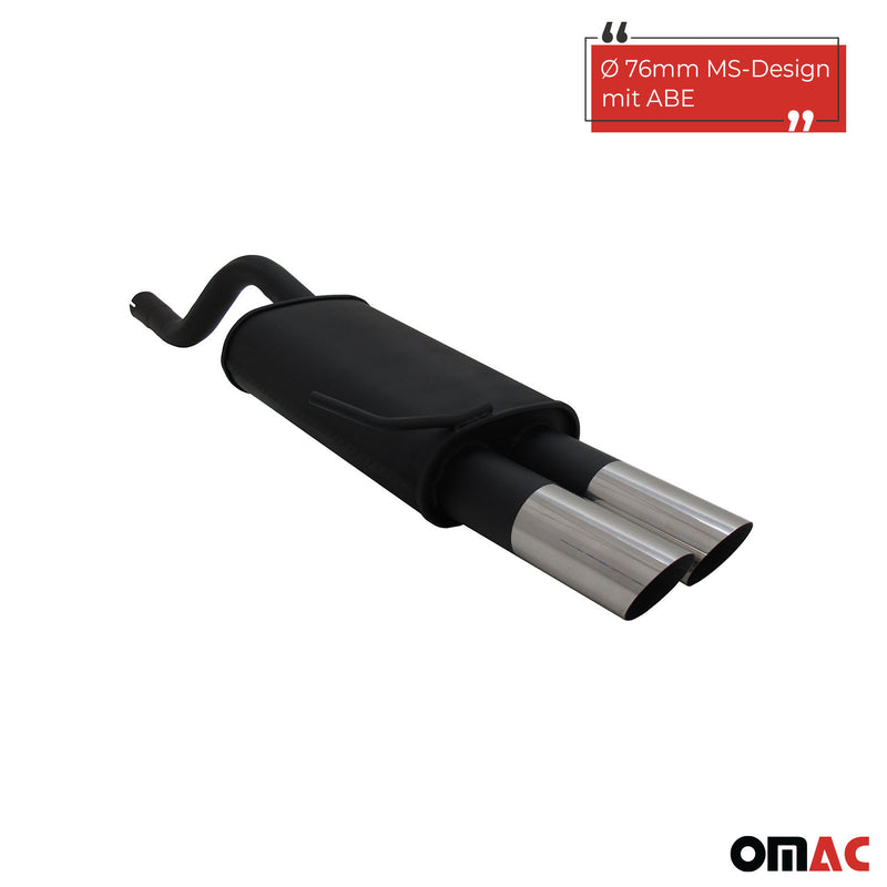 Novus Sportauspuff für Renault Clio 2 2x76mm MS-Design Endschalldämpfer mit ABE