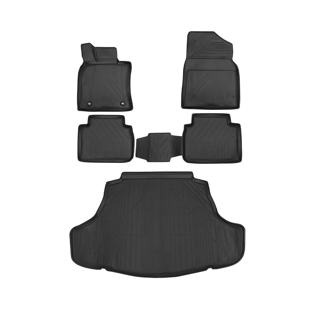 Fußmatten & Kofferraumwanne Set für Toyota Camry 2018-2020 Gummi TPE Schwarz 5x