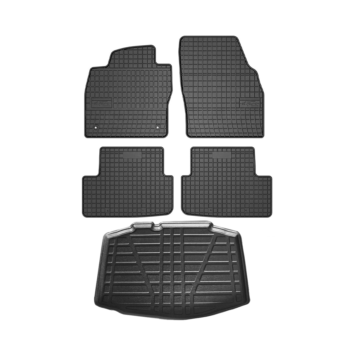 Floor mats & trunk liner set for VW Polo 2017-2024 hatchback rubber TPE 5x
