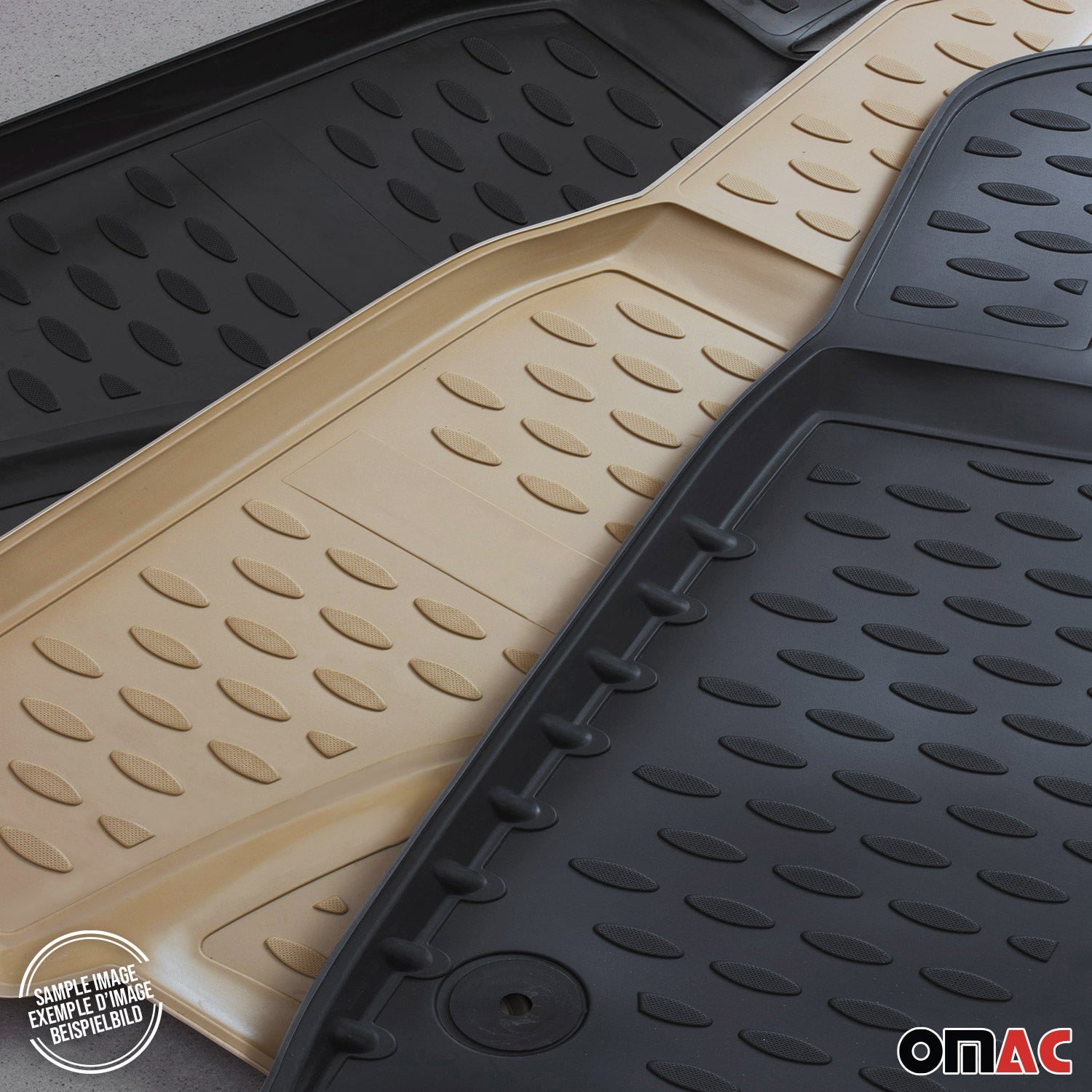 Fußmatten für Citroen DS4 2011-2018 3D Passform Hoher Rand Gummimatten Schwarz