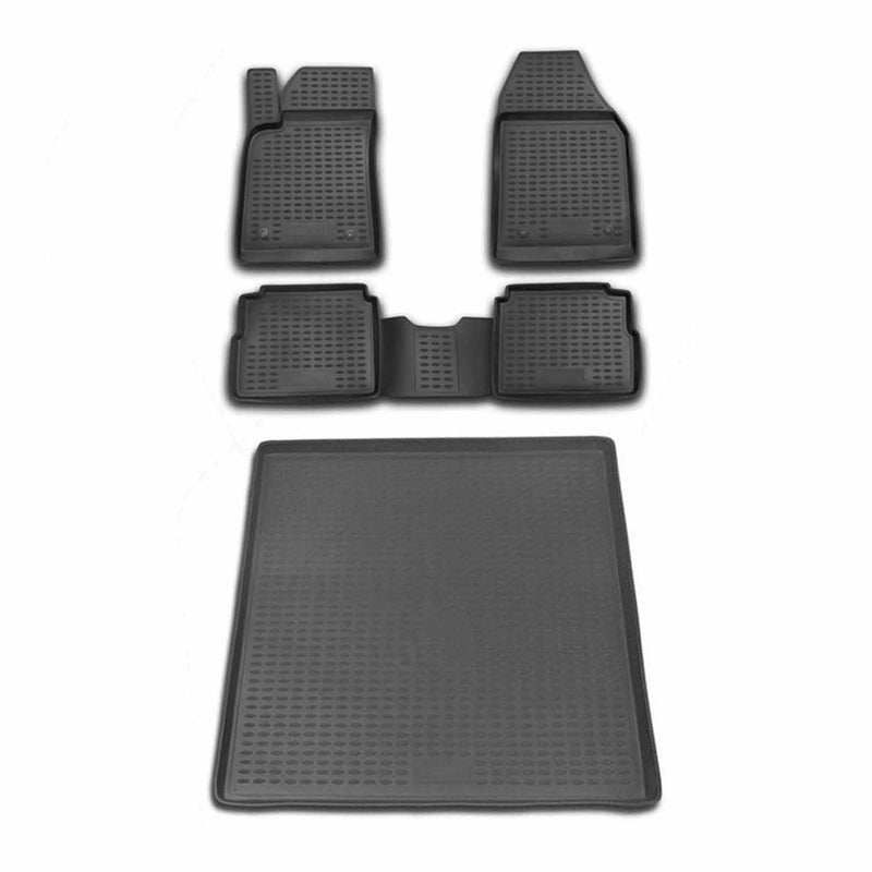 Fußmatten & Kofferraumwanne Set für Opel Vectra 2002-2008 Kombi TPE Schwarz