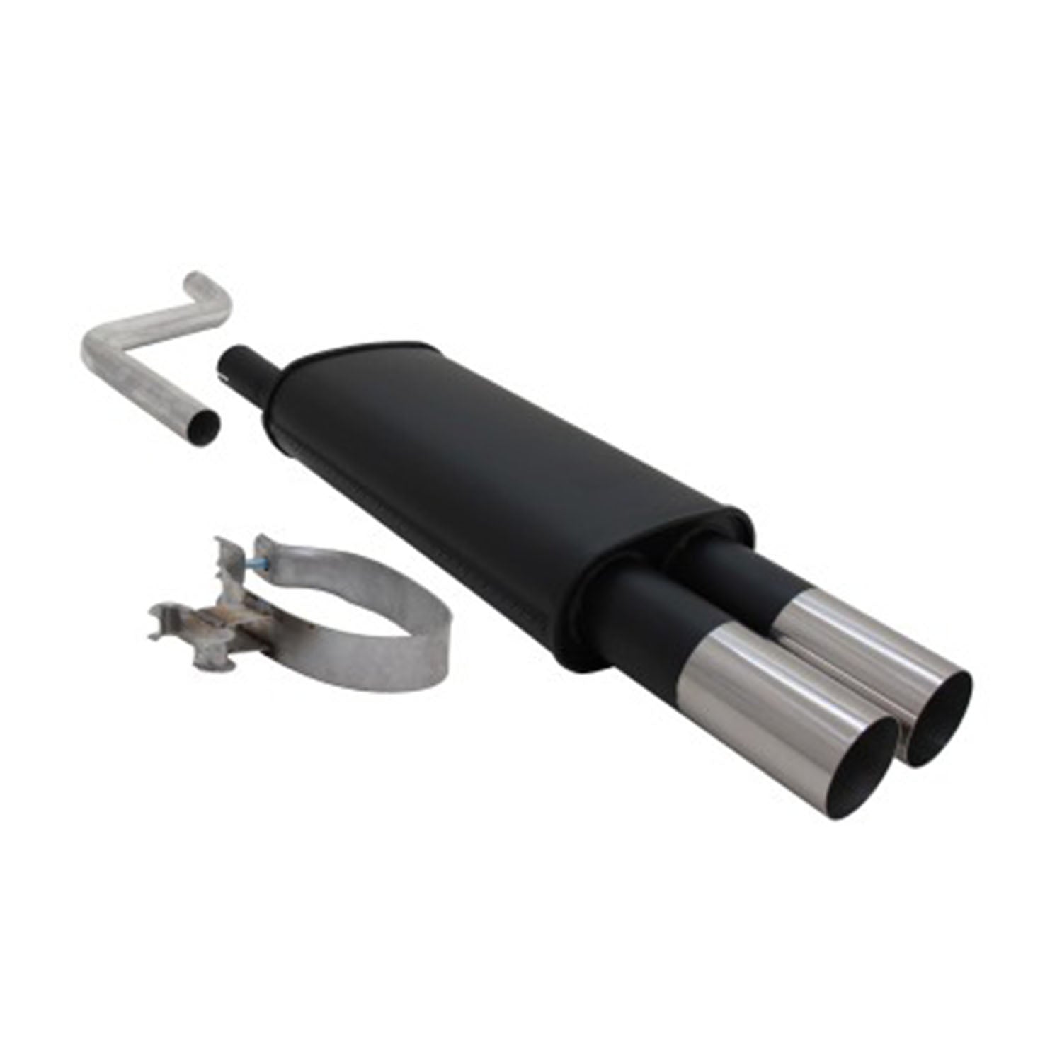 Novus Sportauspuff für VW Polo 2/3 86C 2x76mm RL-Design Endschalldämpfer mit ABE