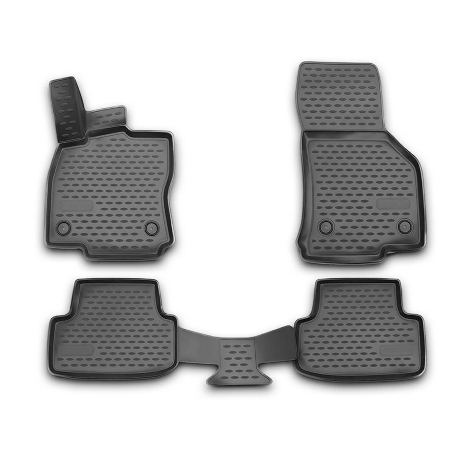 Fußmatten Gummimatten für Audi A3 2012-2022 HB 3D Passform Hoher Rand Schwarz