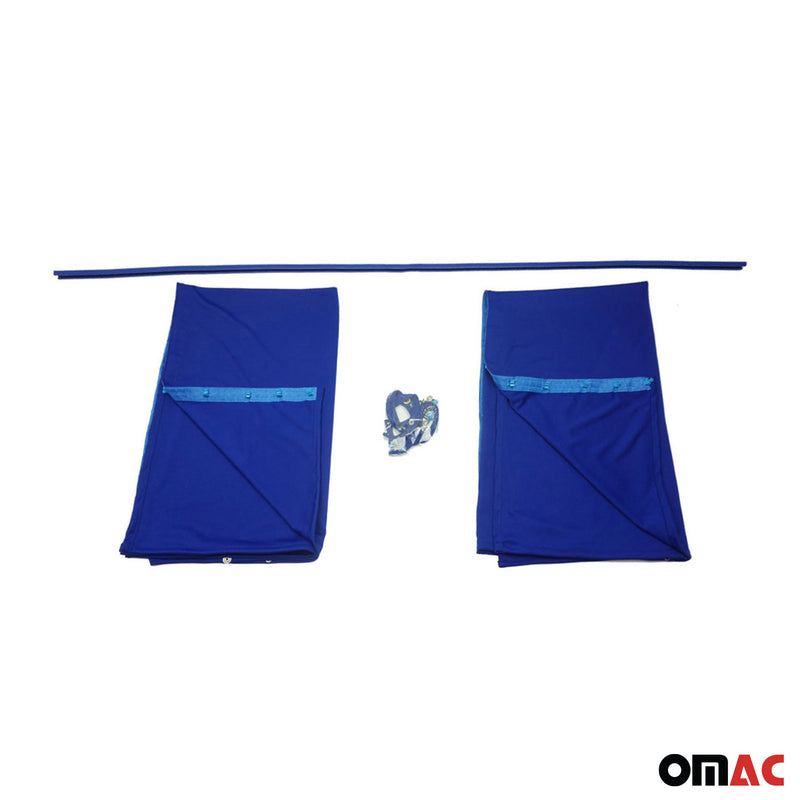 Driver's cab curtains sun protection for Renault Master H2 blue 2-piece