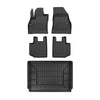 OMAC Fußmatten & Kofferraumwanne Set für Fiat 500L 2012-2024 Gummi Schwarz 5x