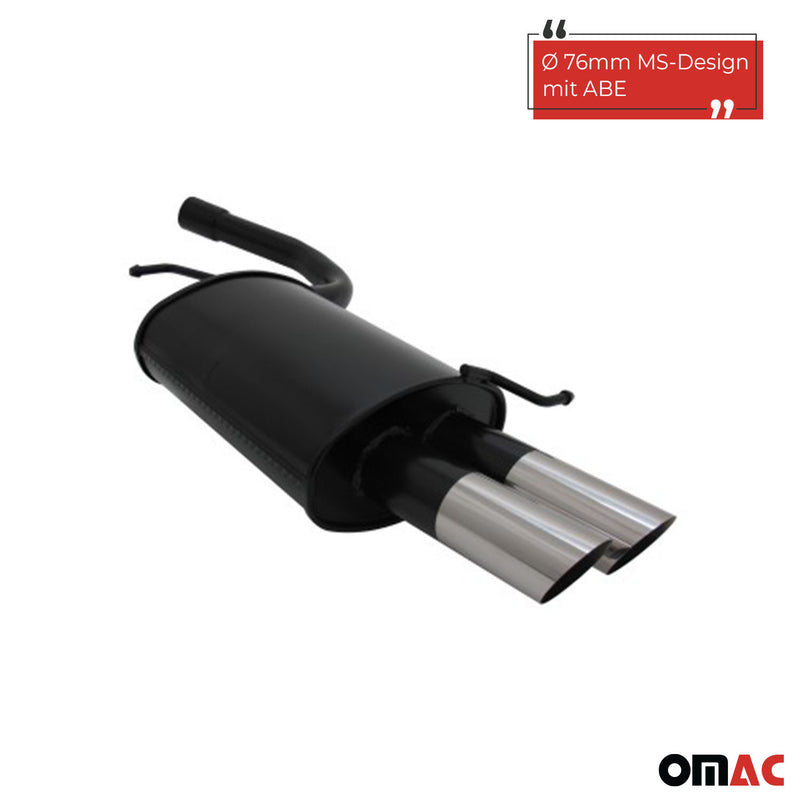 Novus Sportauspuff für Audi A4 B6 / 8E 2x76mm MS-Design Endschalldämpfer mit ABE
