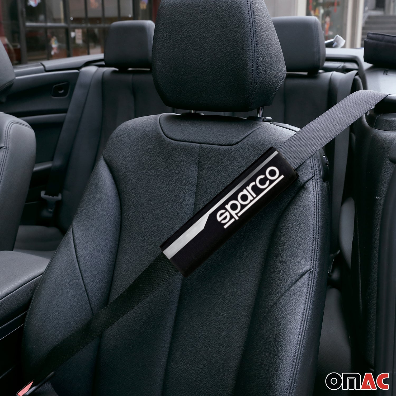 SPARCO Gurtschoner Gurtpolster Sicherheitsgurt Gurtschutz Polster Grau 2x