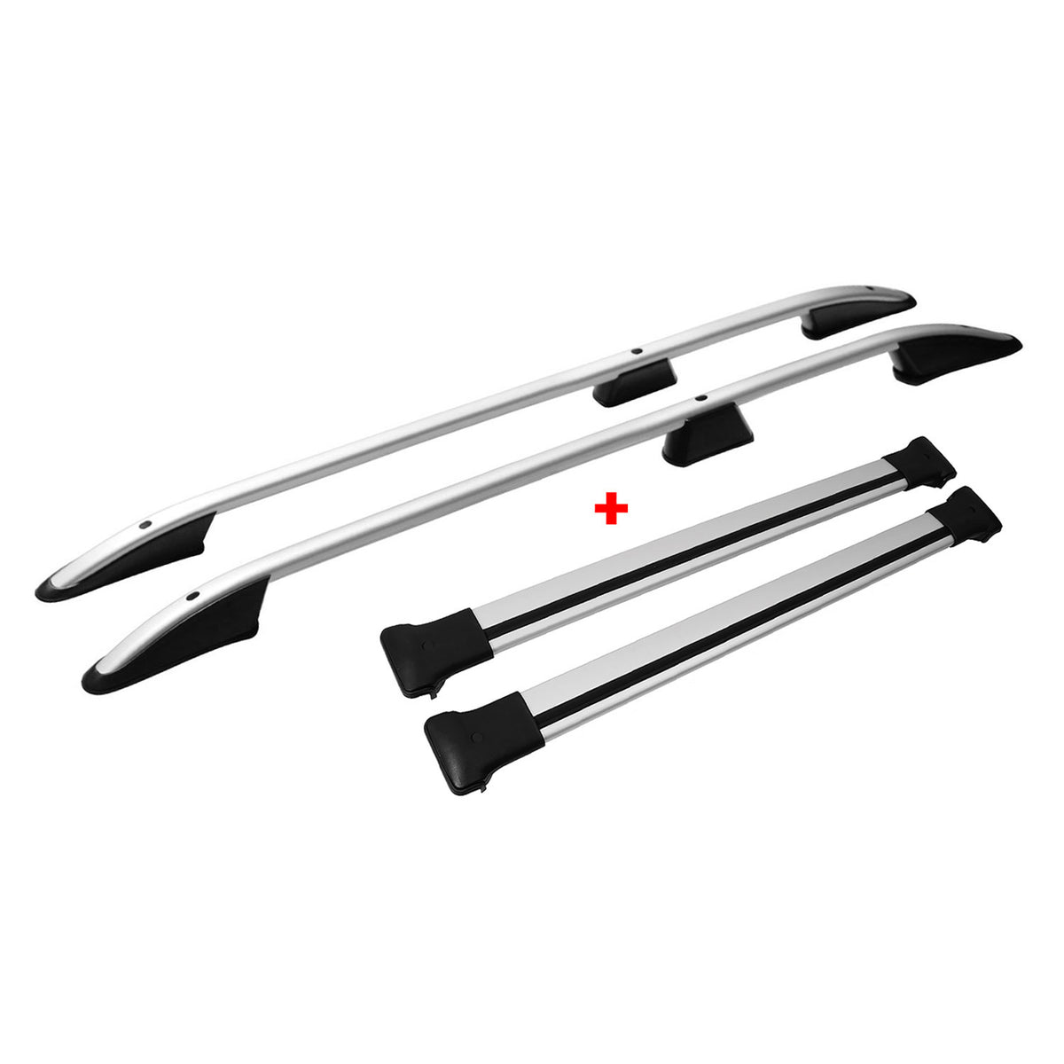 Roof rails + roof rack SET for Opel Combo D 2010-2018 aluminum silver 4 pieces