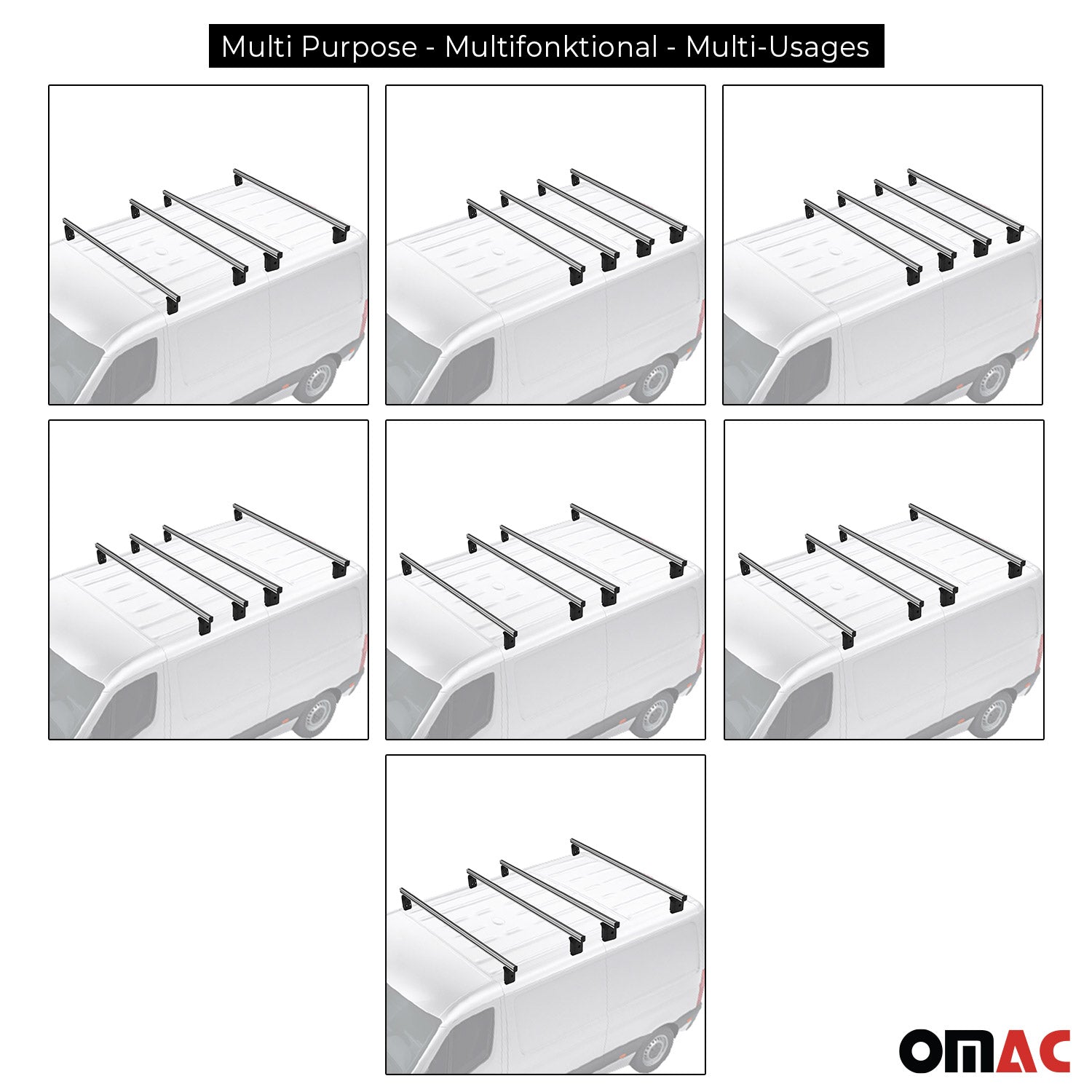 Menabo Dachträger Querträger für Fiat Scudo 2007-2016 Grundträger Alu Grau 4x